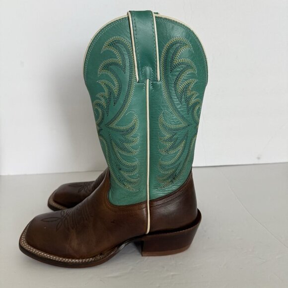 TONY LAMA Rowena 11” Women’s 6B‎ Brown Turquoise Leather Western Boot USA SA2101 - Picture 14 of 15